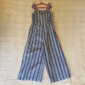Girls romper blue & white size 10-12. Bebe girls.